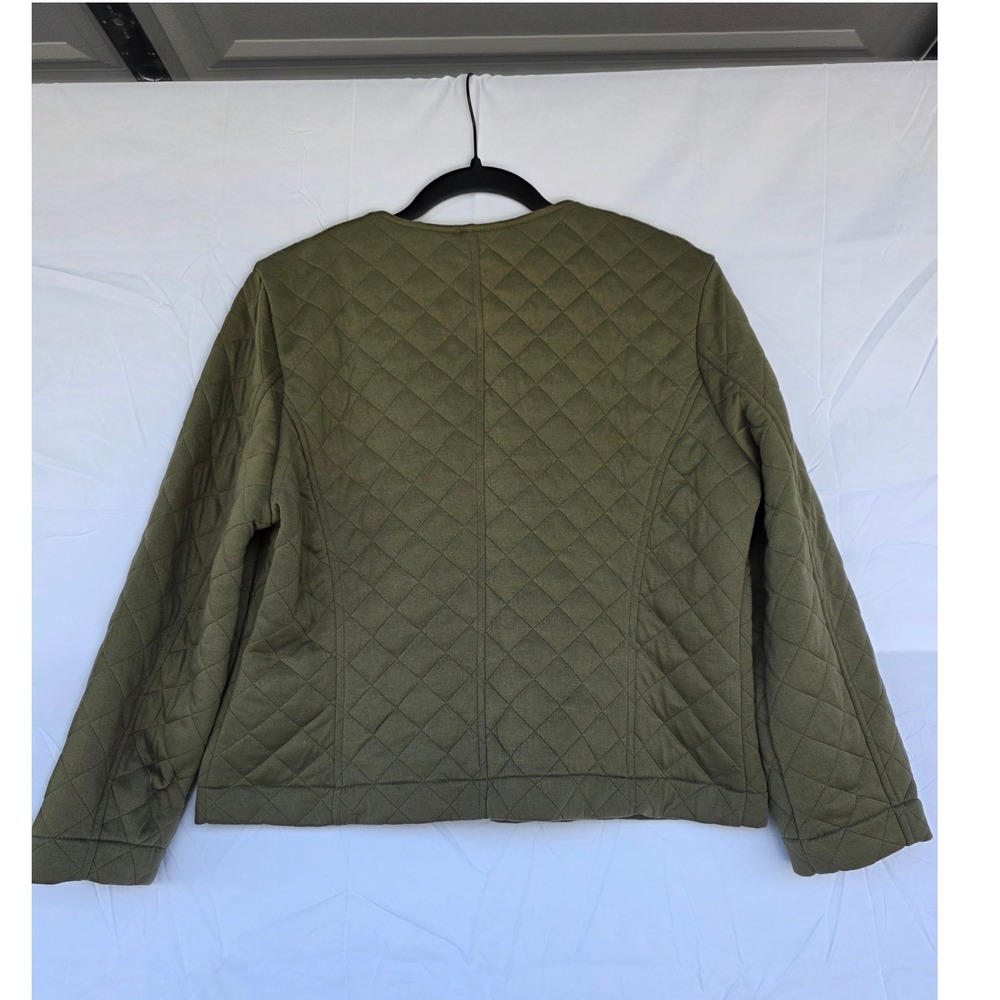 Bagatelle New York Olive Green Quilted Zip Front Jacket Womens XLP Petite NWT - Picture 8 of 9